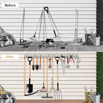 Garden Tool Rack Garage Tool Organizer Wall Mount Holder Heavy-Duty Hook Wall Storage Rack Holds Garden Tools